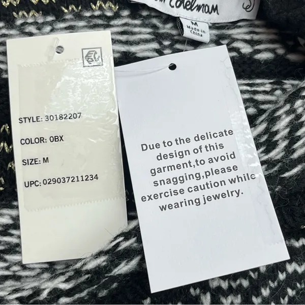 Sam Edelman Women‎ Boat Neck Long Sleeve Allover Print Sweater Size Medium NEW - Image 3