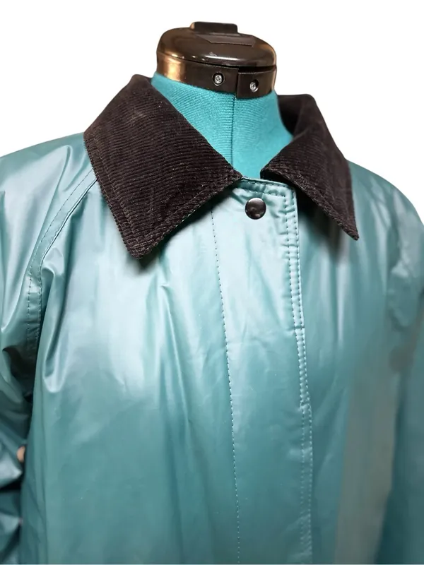 Vintage Misty Harbor Green Plaid Women’s Size M Flannel Lined Rain Coat - Image 4