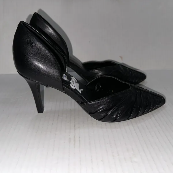 Calvin Klein KCG LINA-R Shoes Womens 5.5 Black D'Orsay Pleated Heels Pointed Toe - Image 2