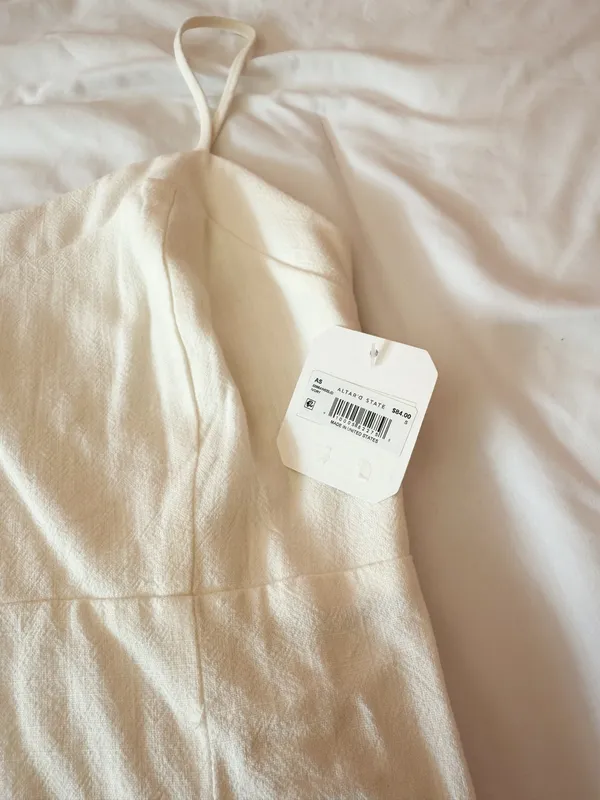Altar’d State Sadie Ivory Linen Midi Dress Size Small - Image 5