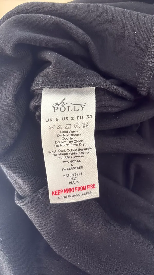 Oh Polly square neck, midi dress in black - Image 7