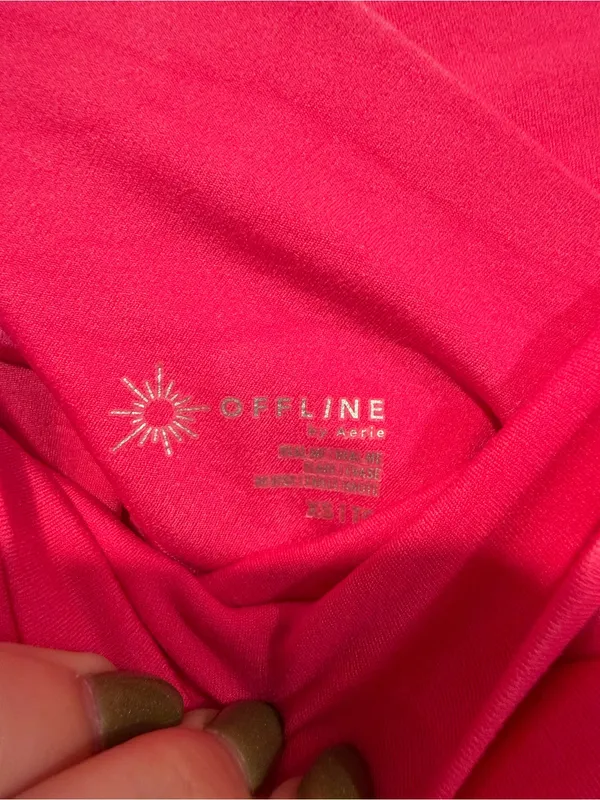 Aerie Offline Real Me High Waisted Crossover Flare Yoga Pants Pink XS - Image 3
