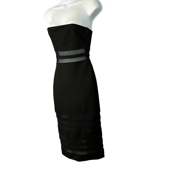 Revolve Superdown Black Strapless Midi Tube Dress Size XS Bodycon Magdalena - Image 5
