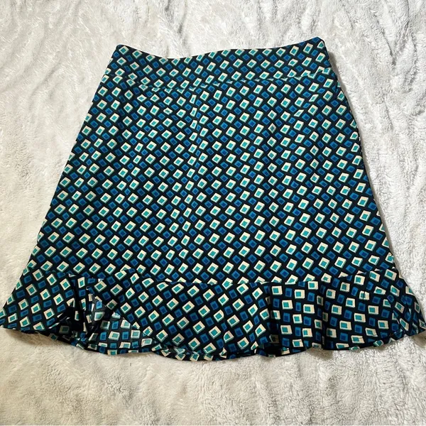 Band of Gypsies Colette Teal Geometric Mini Skirt Size M Cottagecore - Image 6