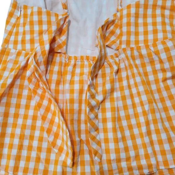 J.Crew Top Size 8 J. Crew Peplum Cami Gingham Camisole Babydoll Fit Tie Back Top - Image 4