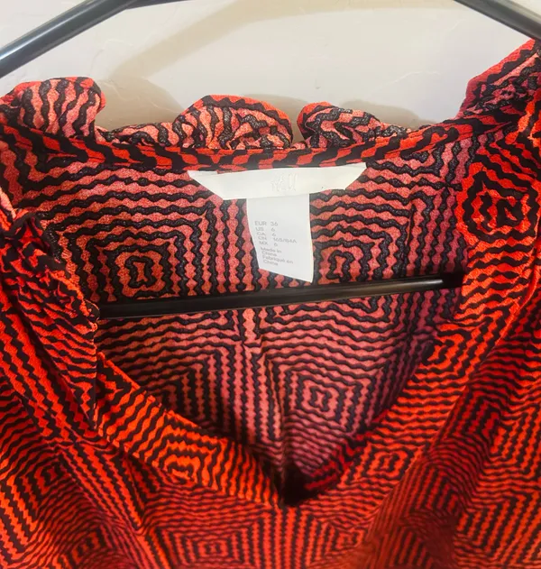H&M Blouse Red and Black - Image 2