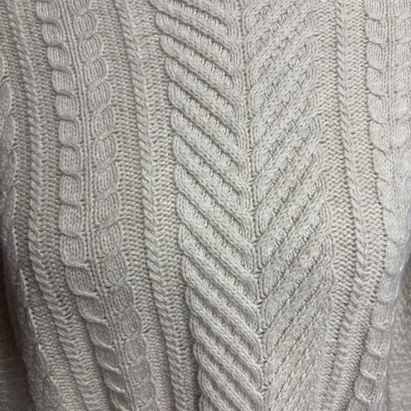 J. Jill‎ Sweater Tunic Cream Cable Knit Herringbone Wool Blend Fisherman Cabin S - Image 4