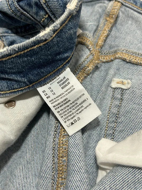 American Eagle Size 12 baggy mom jeans super high rise - Image 13