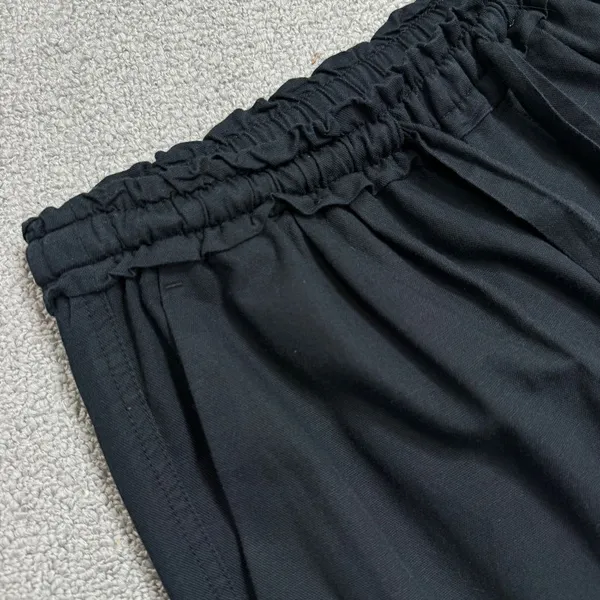 Gap Woven Slouchy‎ Pull On Crop Pants Black XS Ruffle Drawstring Waist High Rise - Image 6