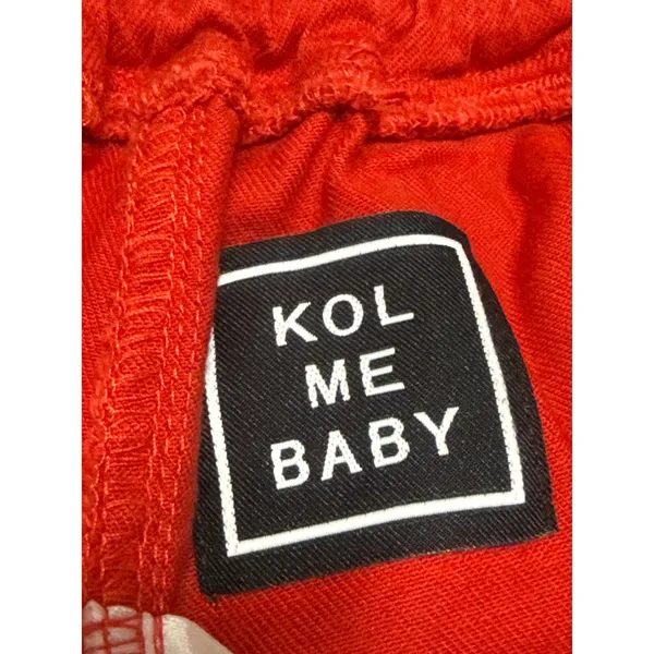 Kol Me Baby Women's Red Cropped High Rise Baggy Cargo Trousers Pants Size S - Image 4