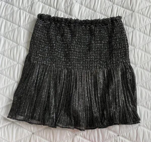 Zara New Black Shinny Skirt Small - Image 2