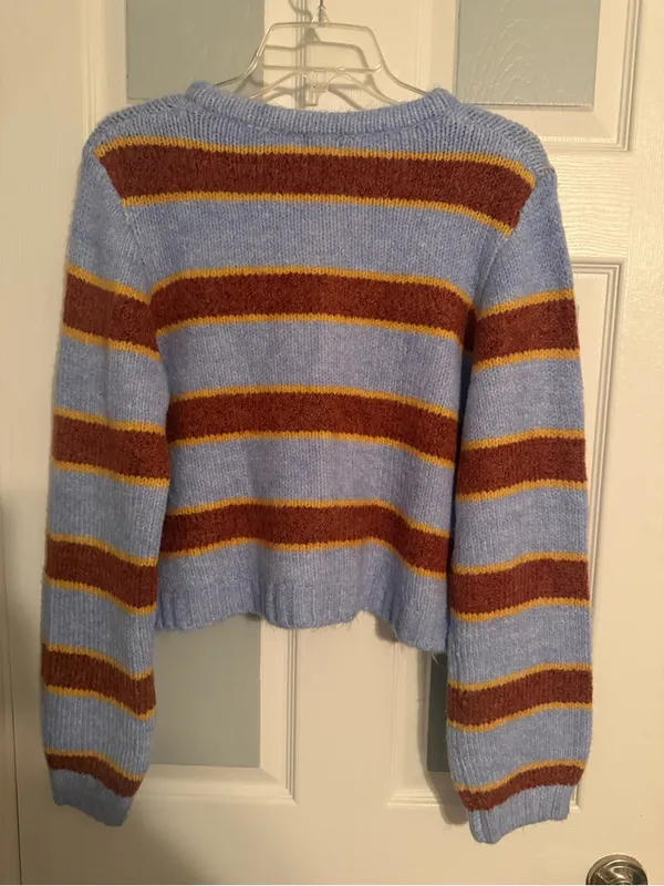 Cotton On Luxe Striped Crewneck Cardigan - Image 4