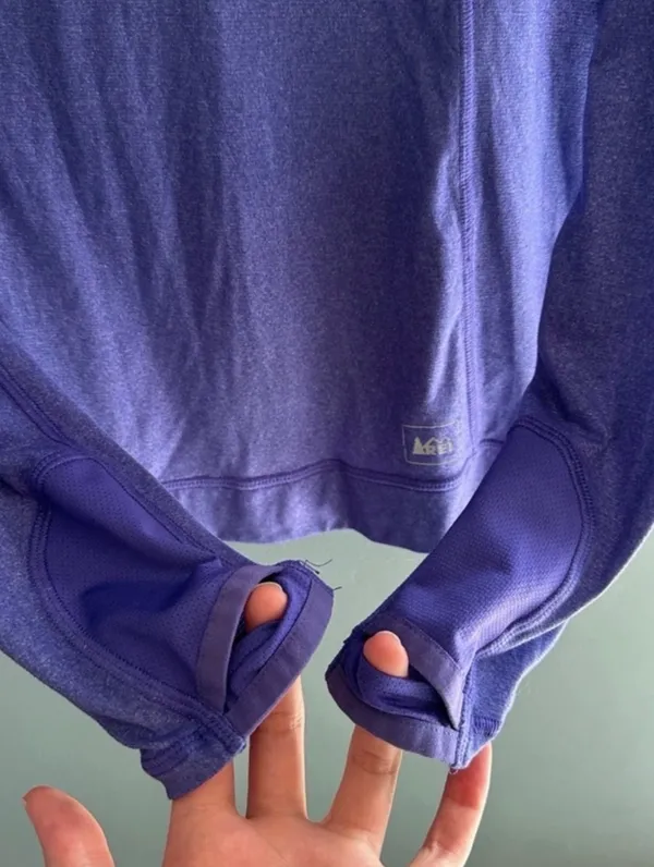 REI Coop purple long sleeve quarter zip layering top - Image 4