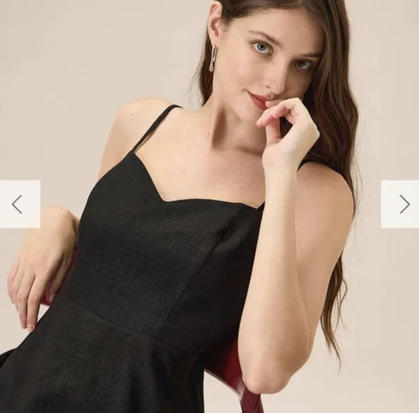 RIHOAS The Black Sweetheart Neck Slip Midi Dress 22 - Image 4