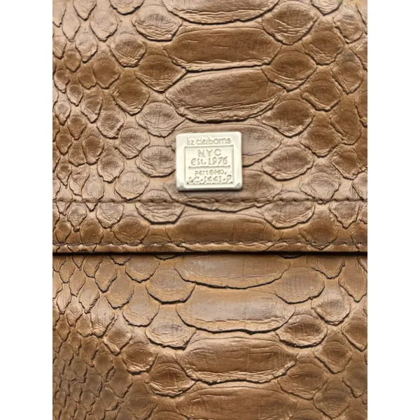 Liz Claiborne Small Purse Crossbody Brown Exotic Reptile - Image 4