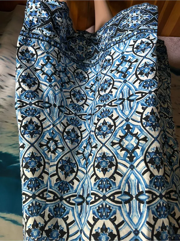 The Limited Women’s Blue & White Floral Sleeveless Printed A-Line Dress 14 - Image 8