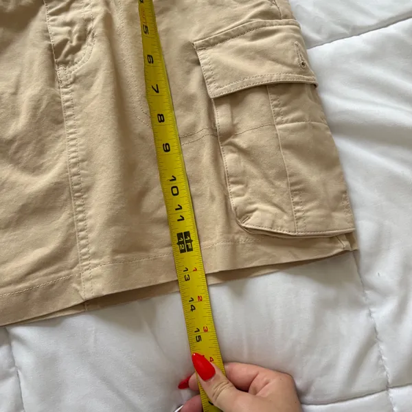 Brandy Melville Khaki Cargo Mini Skirt Tan 100%‎ Cotton Utility Beachy Summer - Image 3