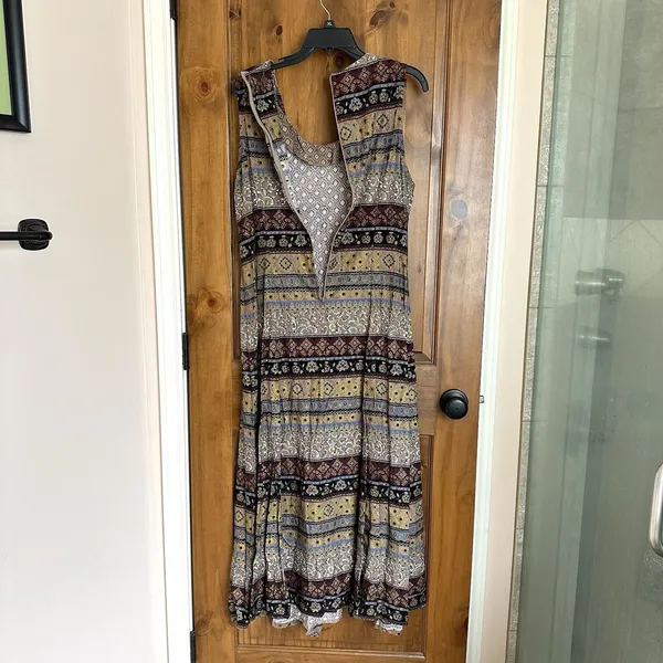 Vtg Betsy Lauren Maxi Dress 16 Sleeveless Boho Cottagecore Prairie Western Boho - Image 3
