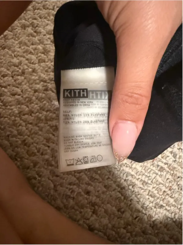 KITH Laila Double Scoop Black Sport Lounge Bra Logo Tape- Size Medium - Image 13