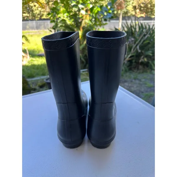 UGG Women's Sienna Matte Black Waterproof Mid-Calf Pull On Rubber Rainboots 7.5 - Image 3