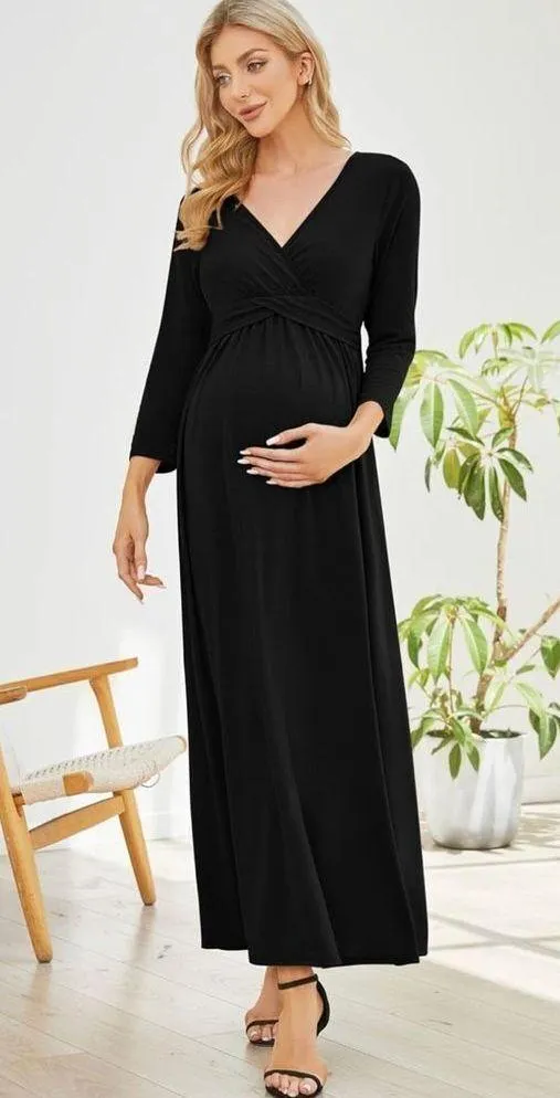 NEW Coolmee Maternity Dress V-Neck M 3/4 Sleeve M - Image 2