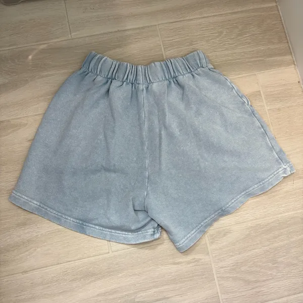 Aerie New Heights Trouser Fleece Shorts Light Blue Size Xxs - Image 3