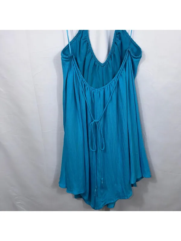 Skylar Rose Turquoise Halter Romper Women’s Large - Image 5