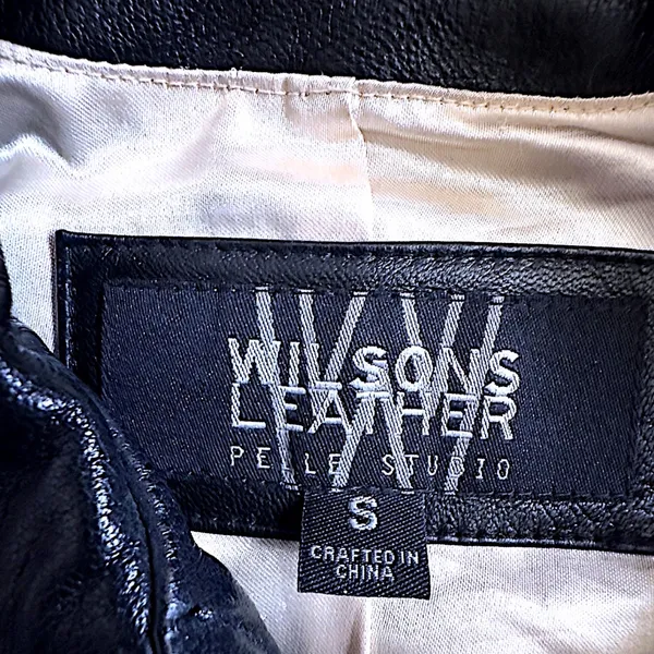 Wilsons Leather Pelle Studio Women Black Genuine‎ Leather Jacket Size S - Image 6