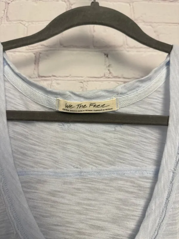 We the free XS light blue long sleeve free people coastal v neck tunic - Image 4