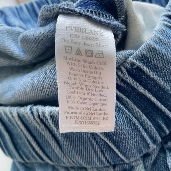 Everlane Organic Cotton Relaxed Coastal Clean Sustainable Easy Jean Short 0 Blue - Image 5