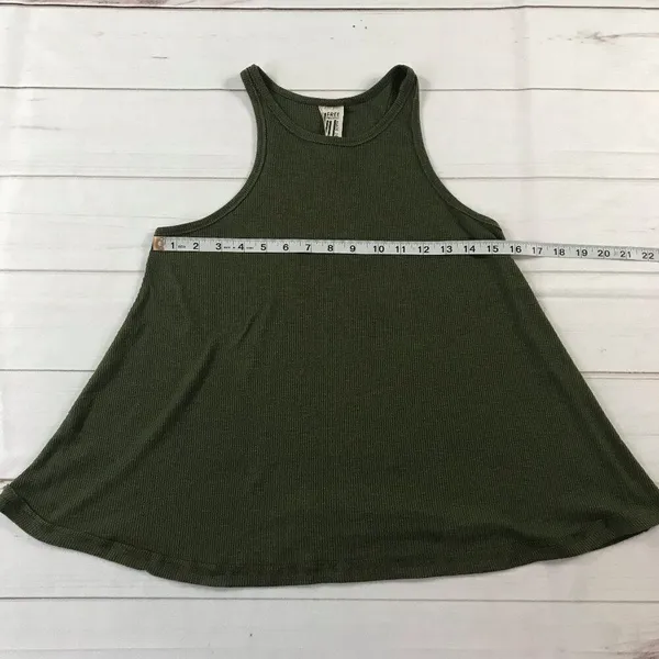 Free People Women Size Small Green Racerback Long Beach Tank Top - Image 8