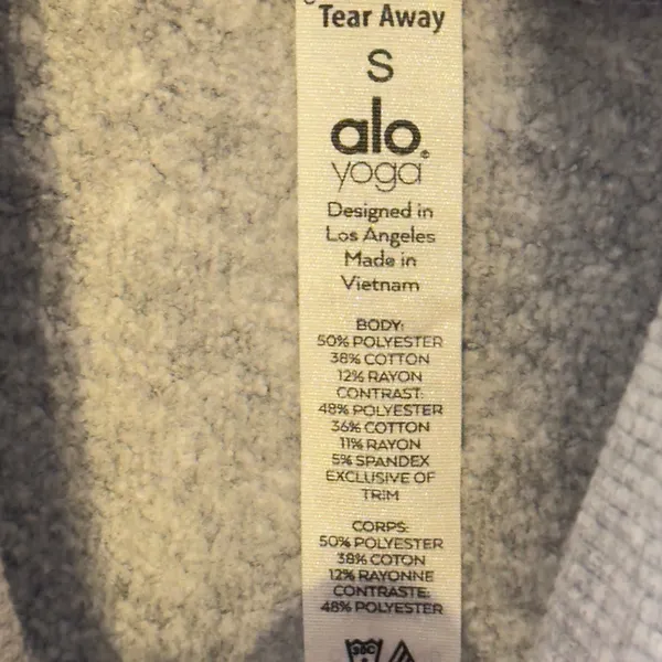 565 | Alo Yoga Grey Ribbed Mick Neck Pullover‎ Sweatshirt Small Cozy Soft - Image 5