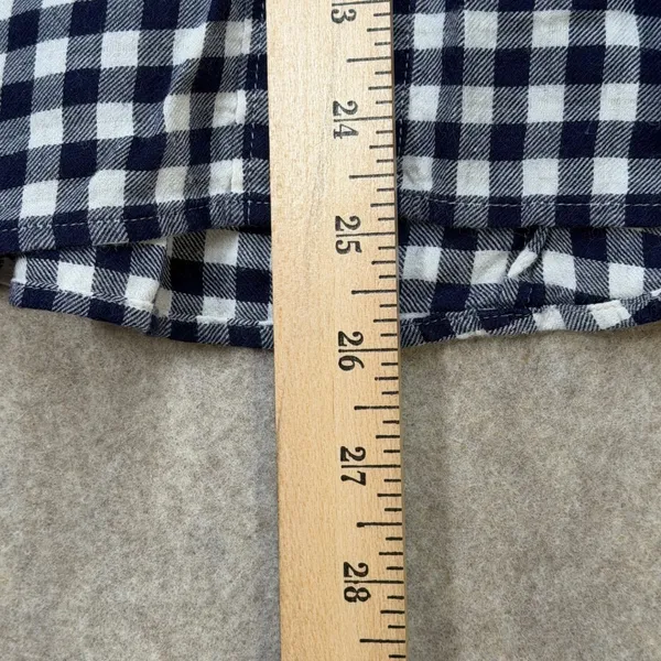 J.Crew Perfect Shirt Navy White Gingham Button‎ Down Long Sleeve Top Sz 6 School - Image 7