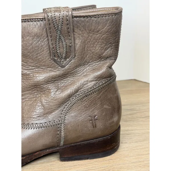 Frye Carson Pull On Ankle Boots Womens 6 Brown Leather Western Short Booties - Image 6