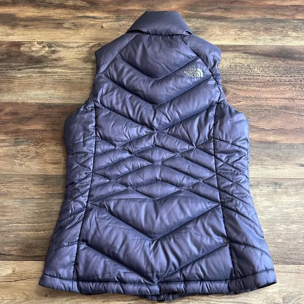 North Face 550 Puffer Vest Goose Down Metallic Purple Women's Small Nylon Zip - Image 10