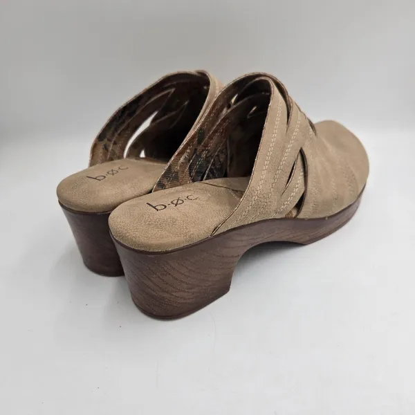 BOC BORN Johana Women's 8.5 Mule Clogs Shoes Taupe Brown Slip-On Shoes Braided - Image 2