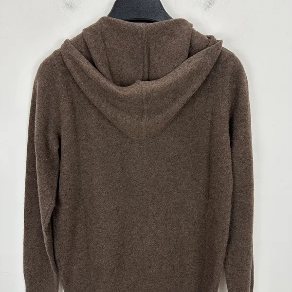 Quince Mongolian Cashmere Full Zip Hoodie Sweater Brown Womens XS NWT - Image 11