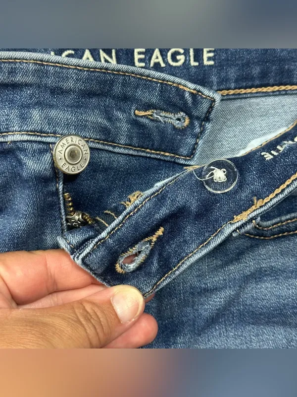 American Eagle Outfitters Dark Blue Denim Jean Shorts - Image 4