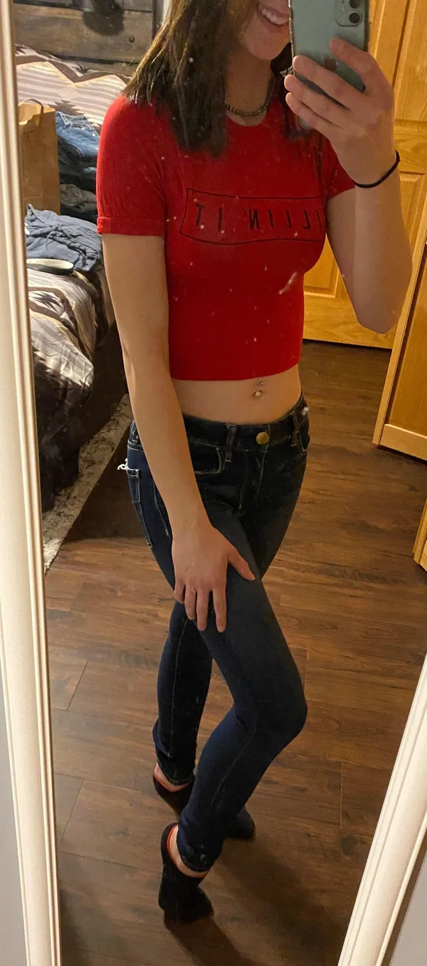 Red Crop Top Shirt - Image 2