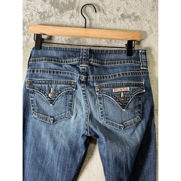 Hudson Signature Bootcut Jeans Sz 28 Low‎ Rise Medium Wash Flap Pocket Denim Y2K - Image 5