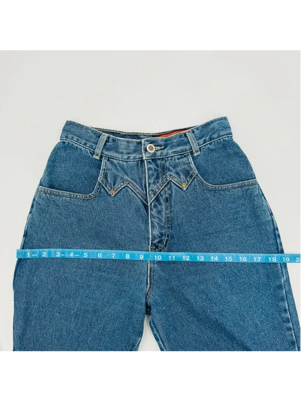 90’s Lawman Western High Rise Blue Jeans Size 6 Tall - Image 8