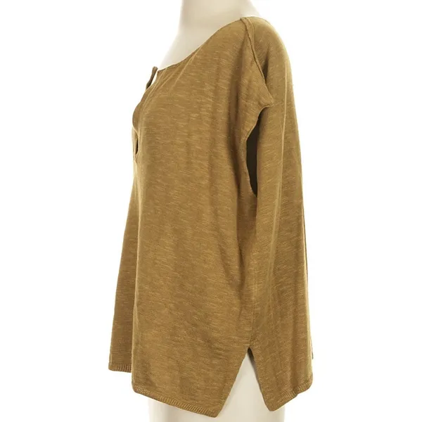 Free-est Free People Mustard Yellow V-Neck Relaxed Top - Image 7