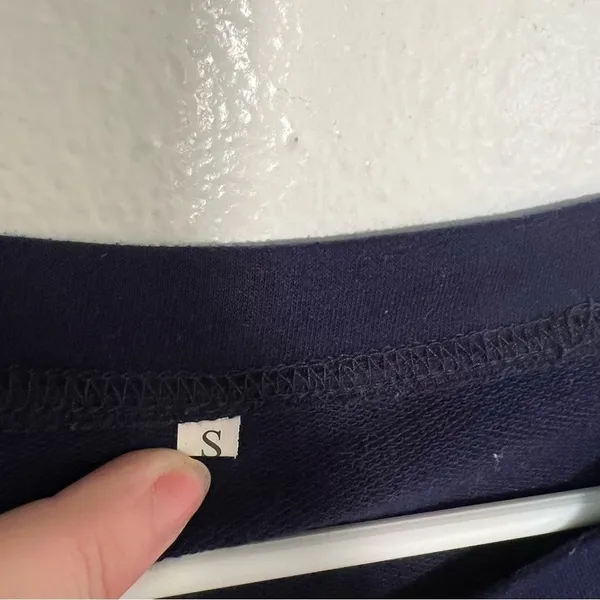 Women's Size Small Crewneck Sweatshirt Navy White Classy Until Kickoff Football - Image 8