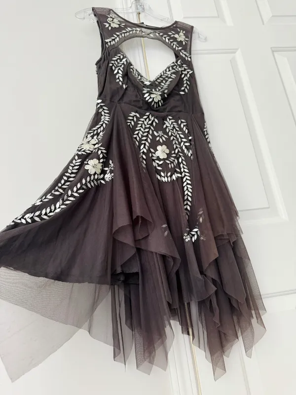 Free People Embellished Tulle Mini Dress, Size S - Image 3
