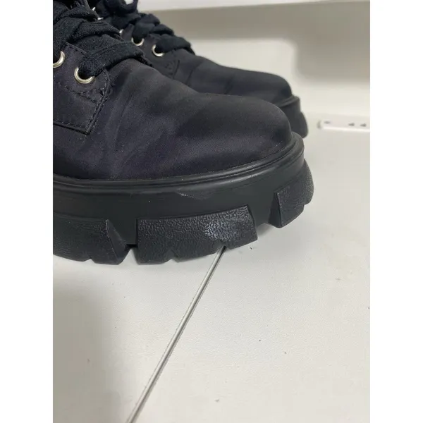 Steve Madden Thora-P Black Nylon Lace-Up Combat Ankle Lug Boots Women's 8 - Image 10