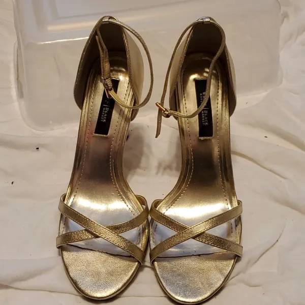 White House Black Market Gold High Heels - Image 9