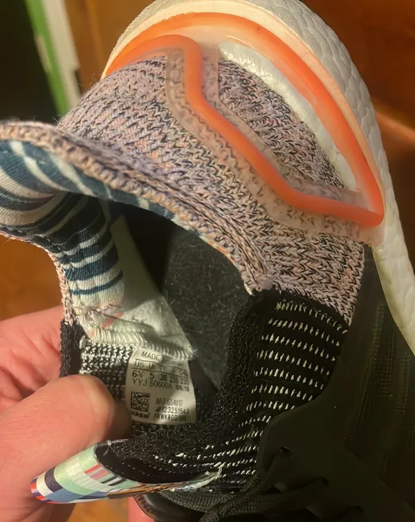 Adidas Ultraboost 19 Black Solar Orange Running Shoes $166 EUC Women's Size 6.5 - Image 7