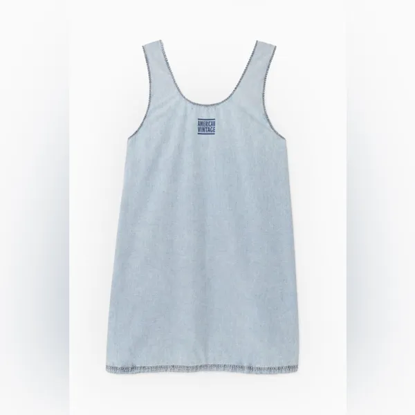 American Vintage NWT PAYBOU DRESS - BLUE SNOW S - Image 6