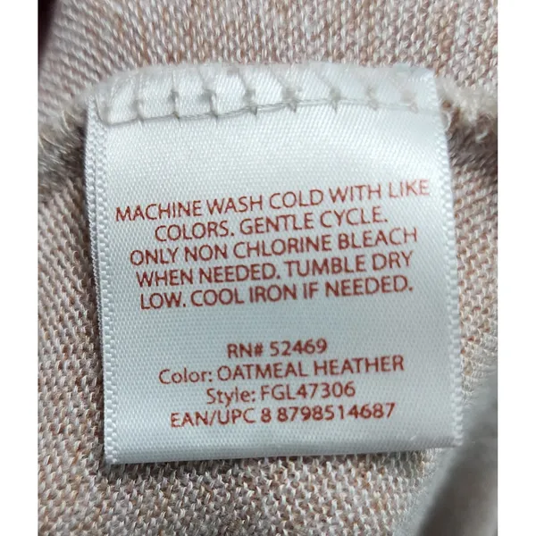 Faded Glory Women's Oatmeal Heather Long‎ Cardigan Duster Size L - Image 5