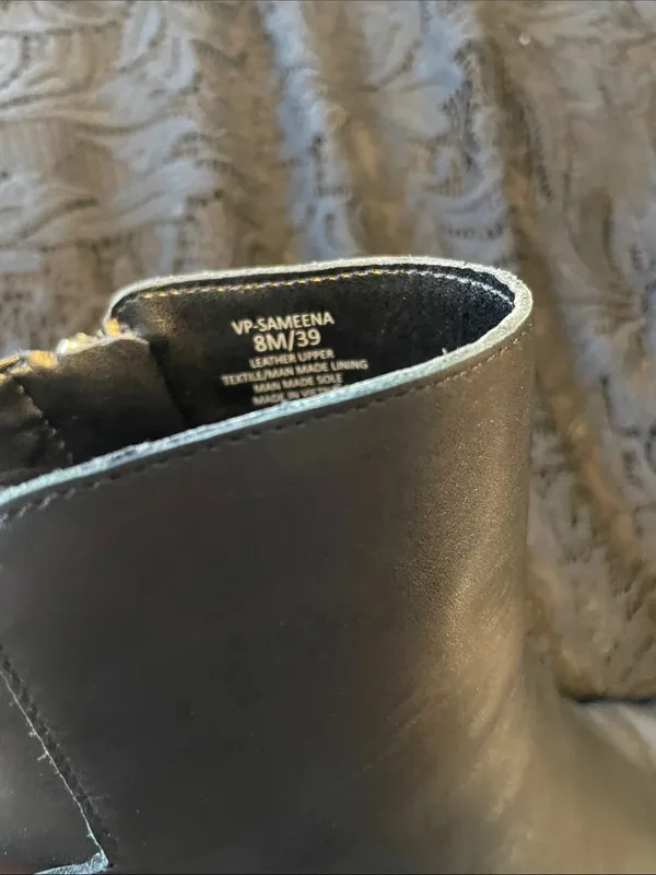 Vince Camuto Black Leather Ankle Booties with Side Zip - Image 8